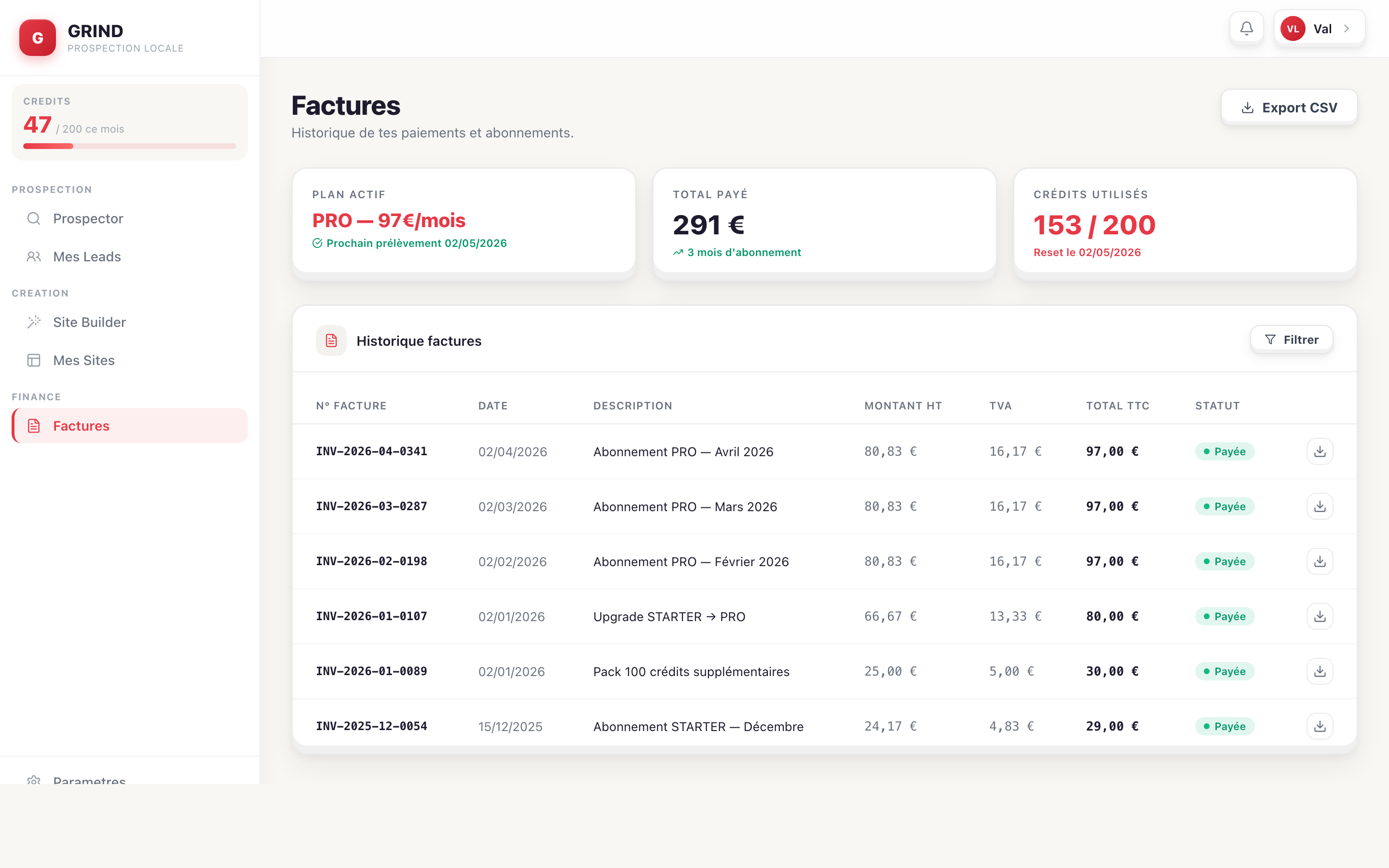 Module Factures — devis et factures Qualiopi